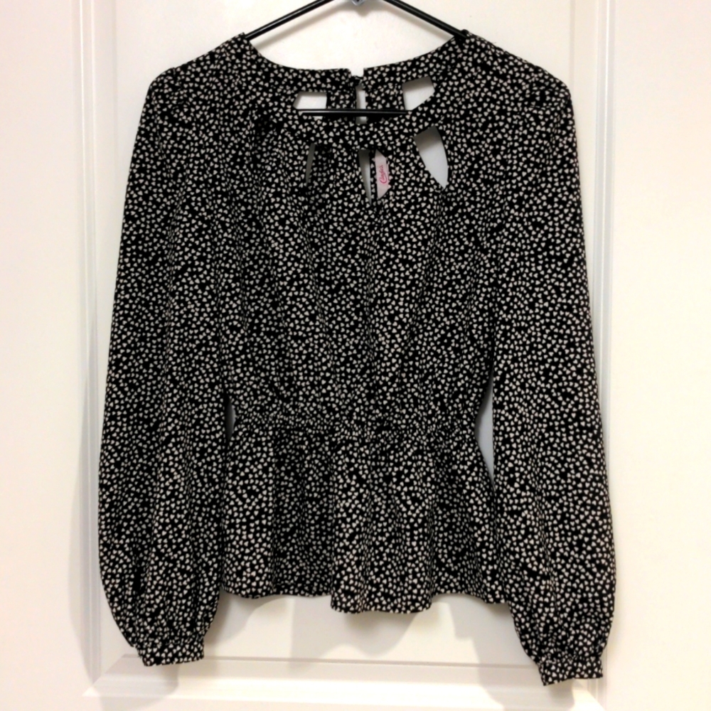 Candies Long Sleeve Peplum Top